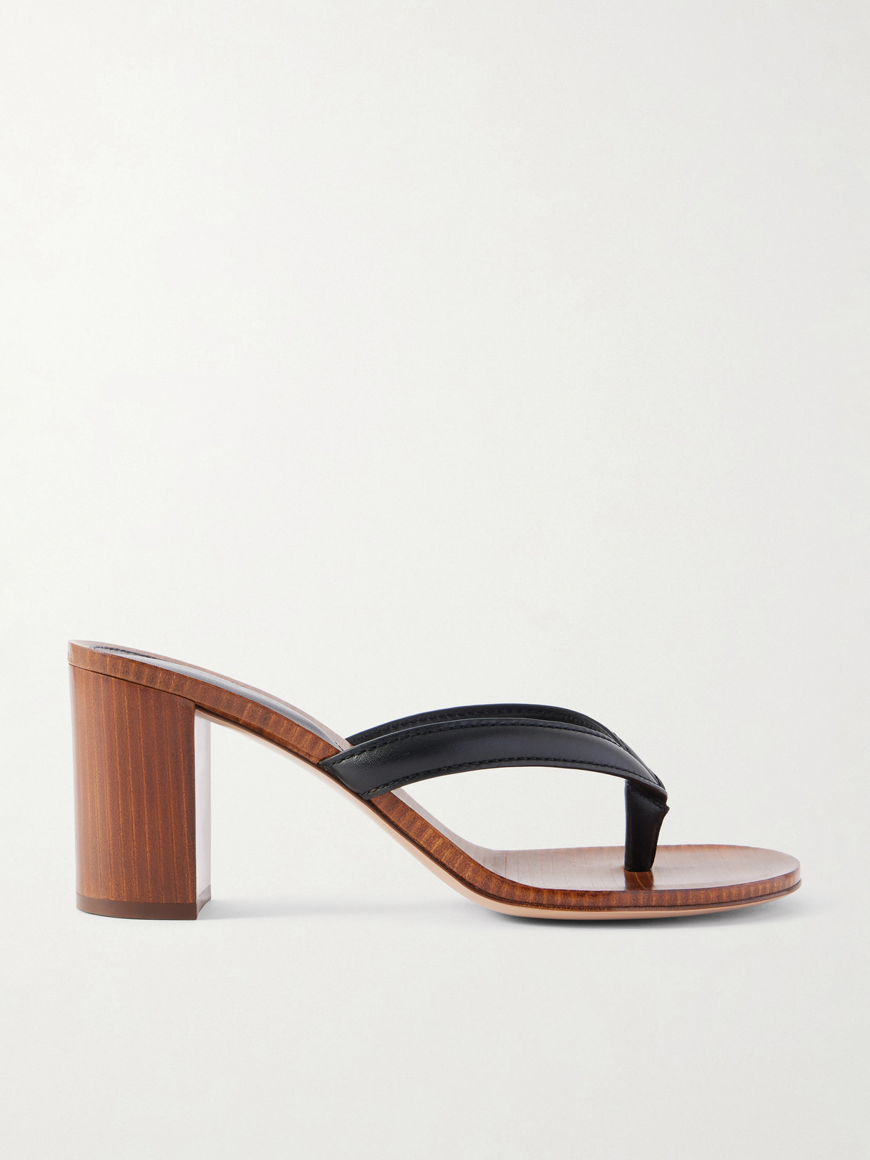 Gianvito Rossi 70 Leather Thong Sandals In Black