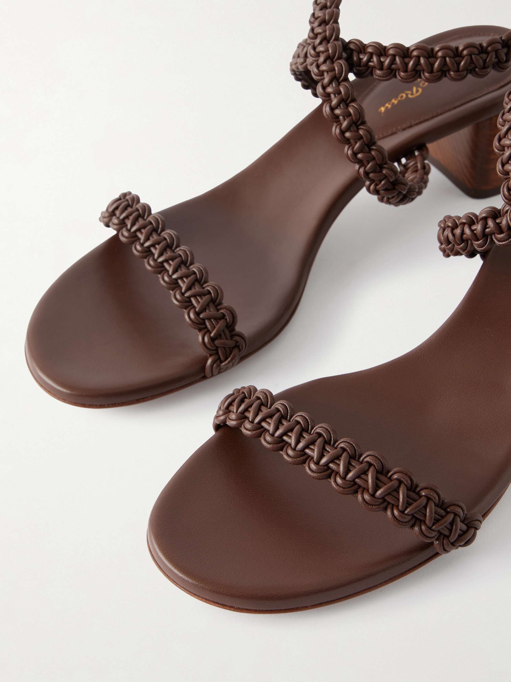 GIANVITO ROSSI 45 braided leather sandals | NET-A-PORTER