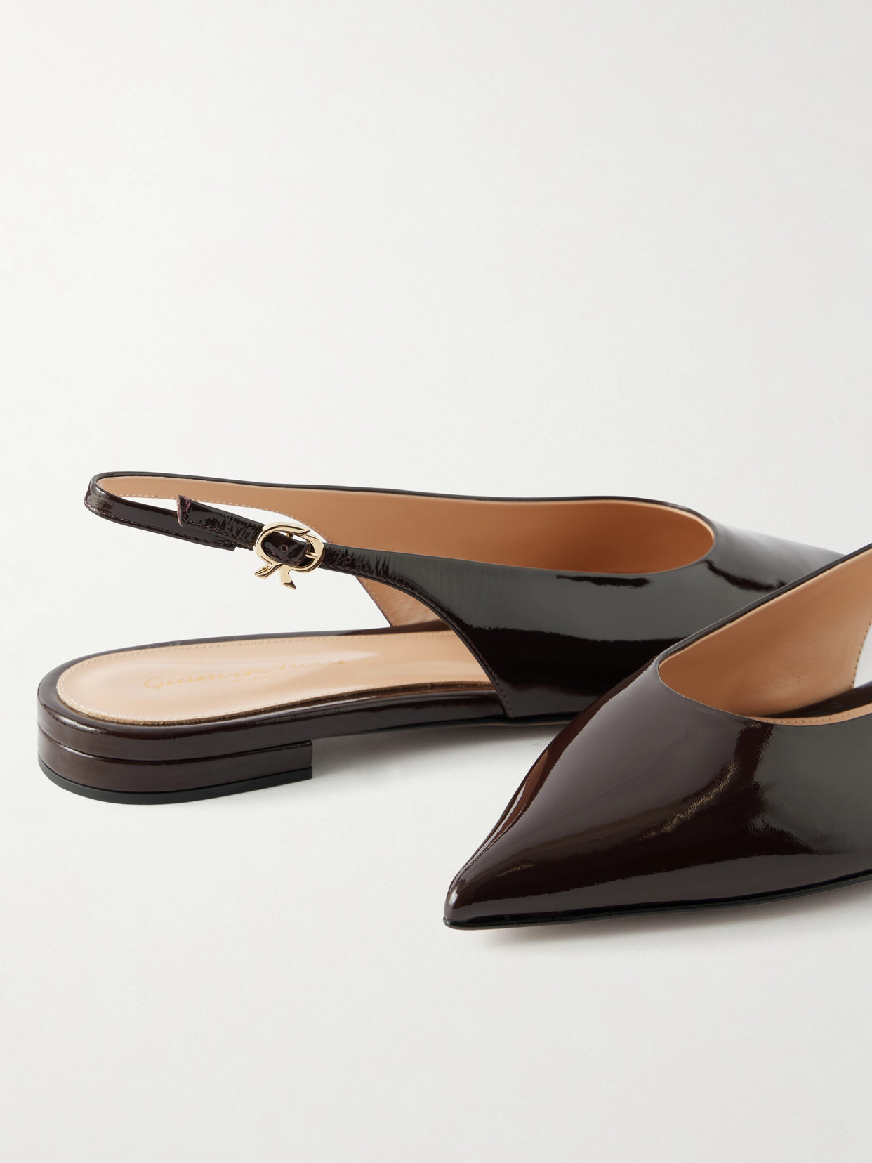 Robbie Polished-Leather Slingback