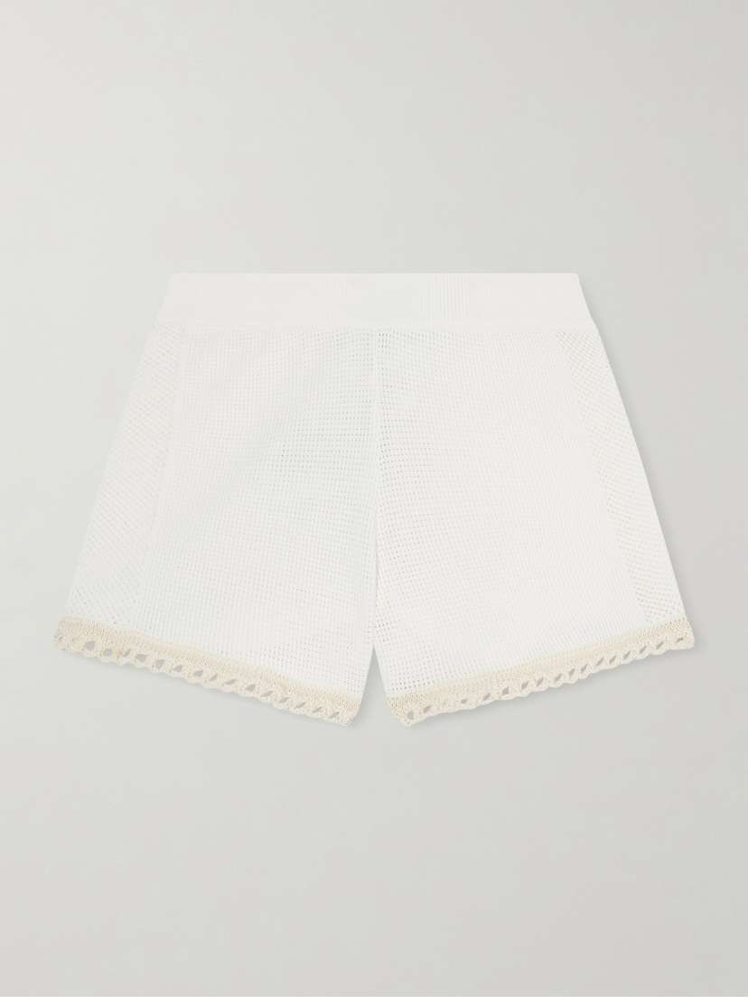 Stella McCartney Crochet-trimmed Cotton Shorts