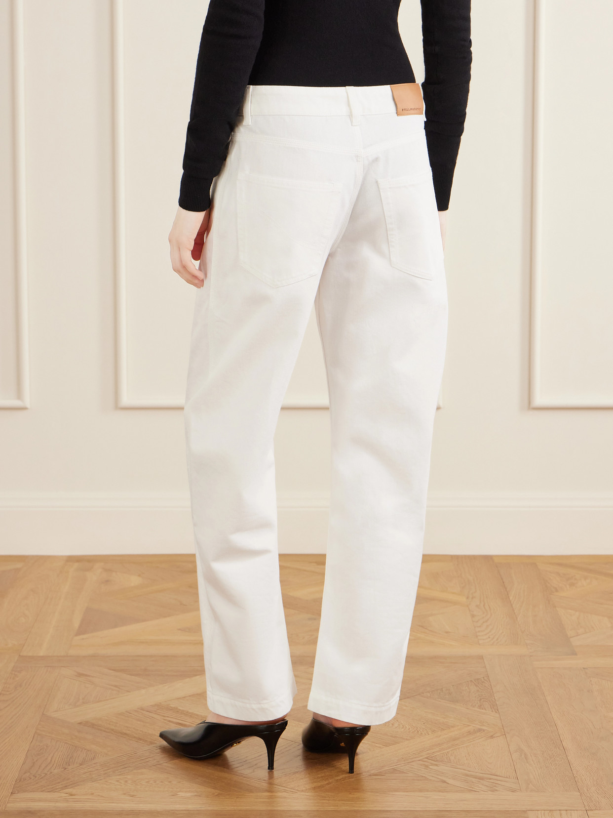 Cropped High-Rise Barrel-Leg Jeans
