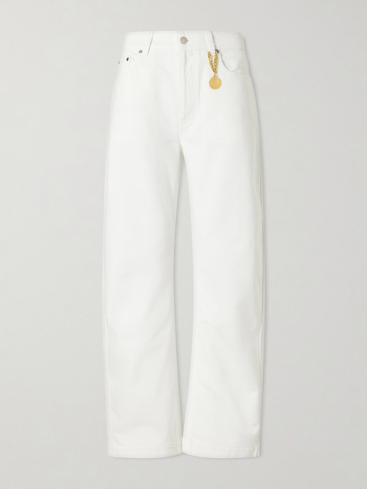 Cropped High-Rise Barrel-Leg Jeans