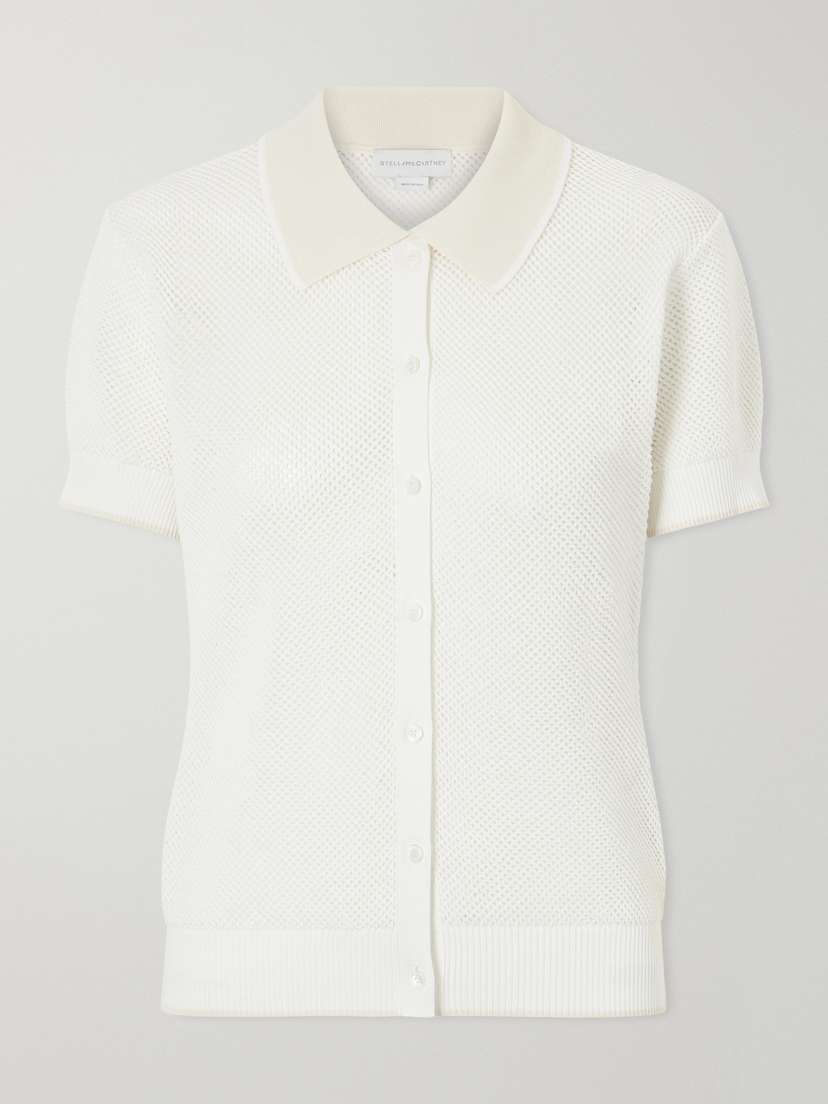 Stella McCartney Open-knit Cotton Polo Shirt