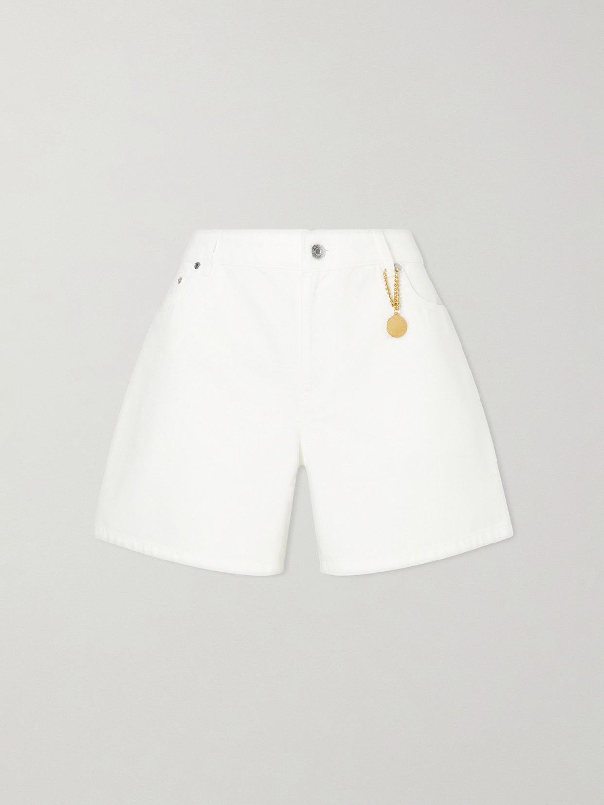 Stella Mccartney Mid-rise Straight-leg Shorts In White