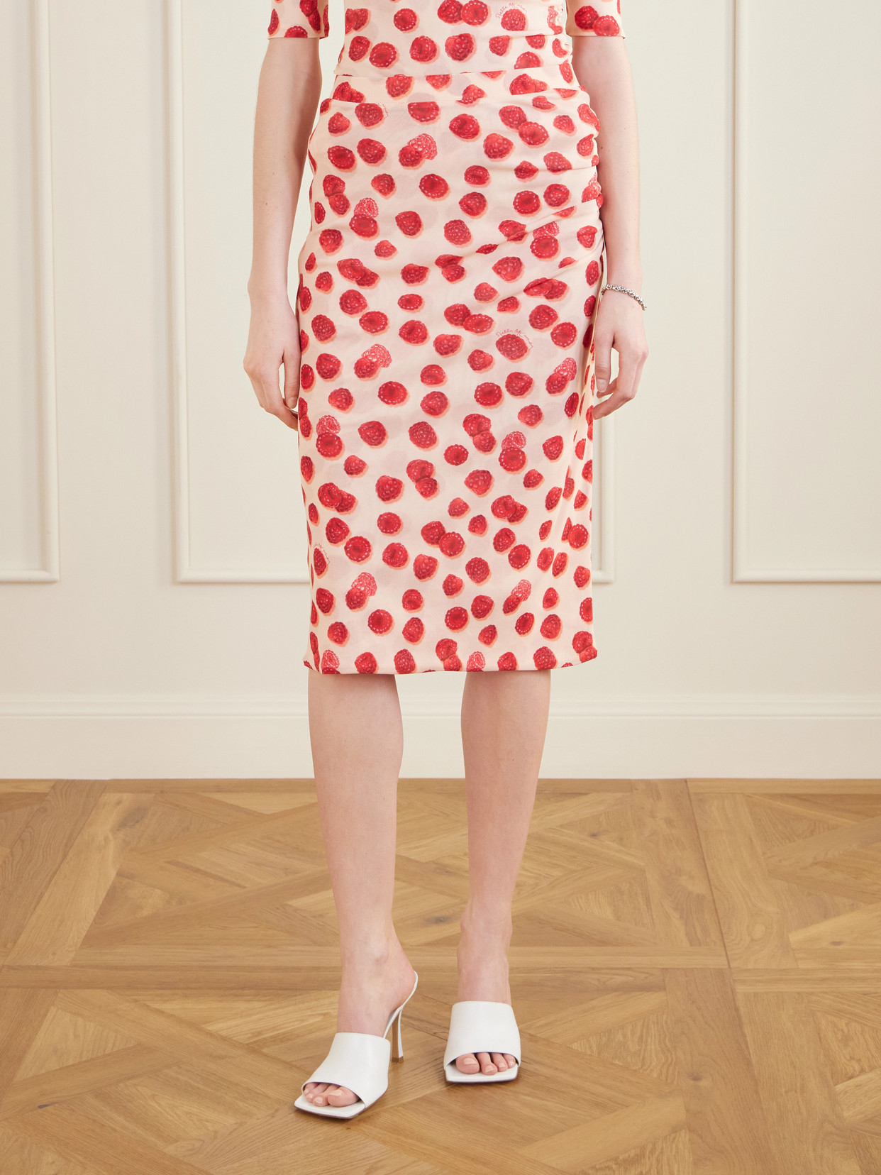 Printed Mesh Midi