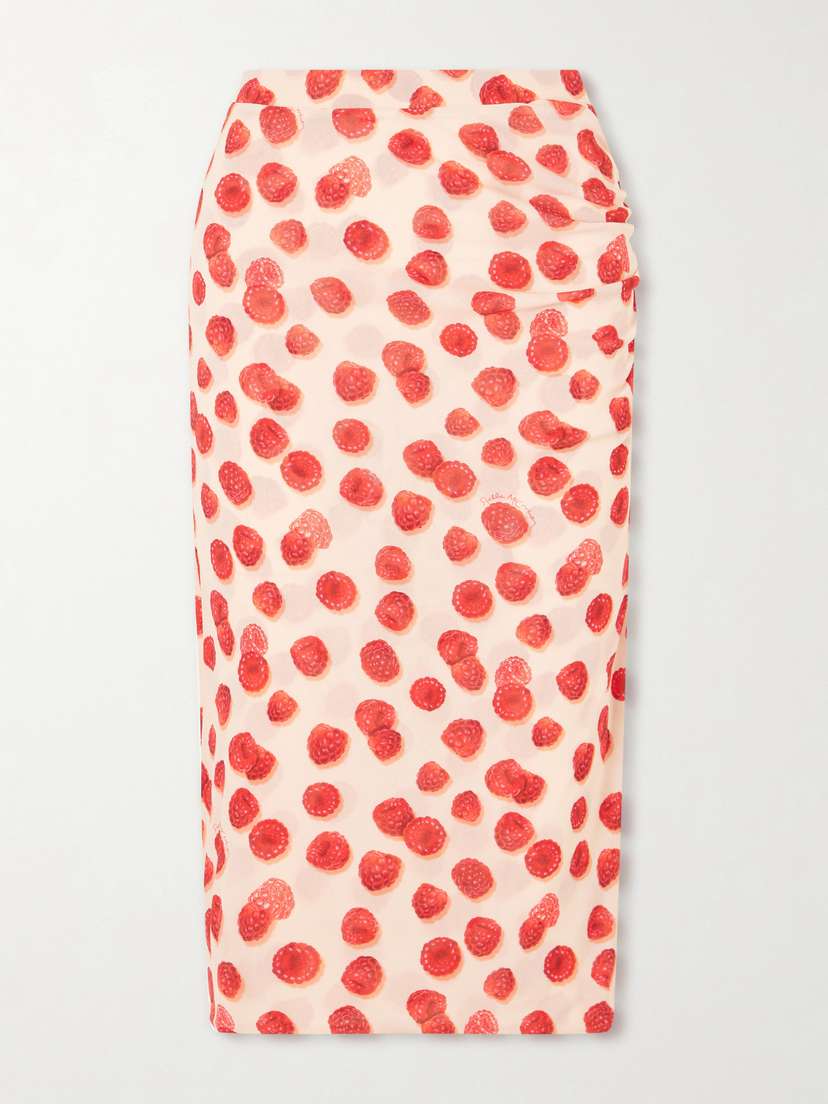 Stella McCartney Printed Mesh Midi Skirt