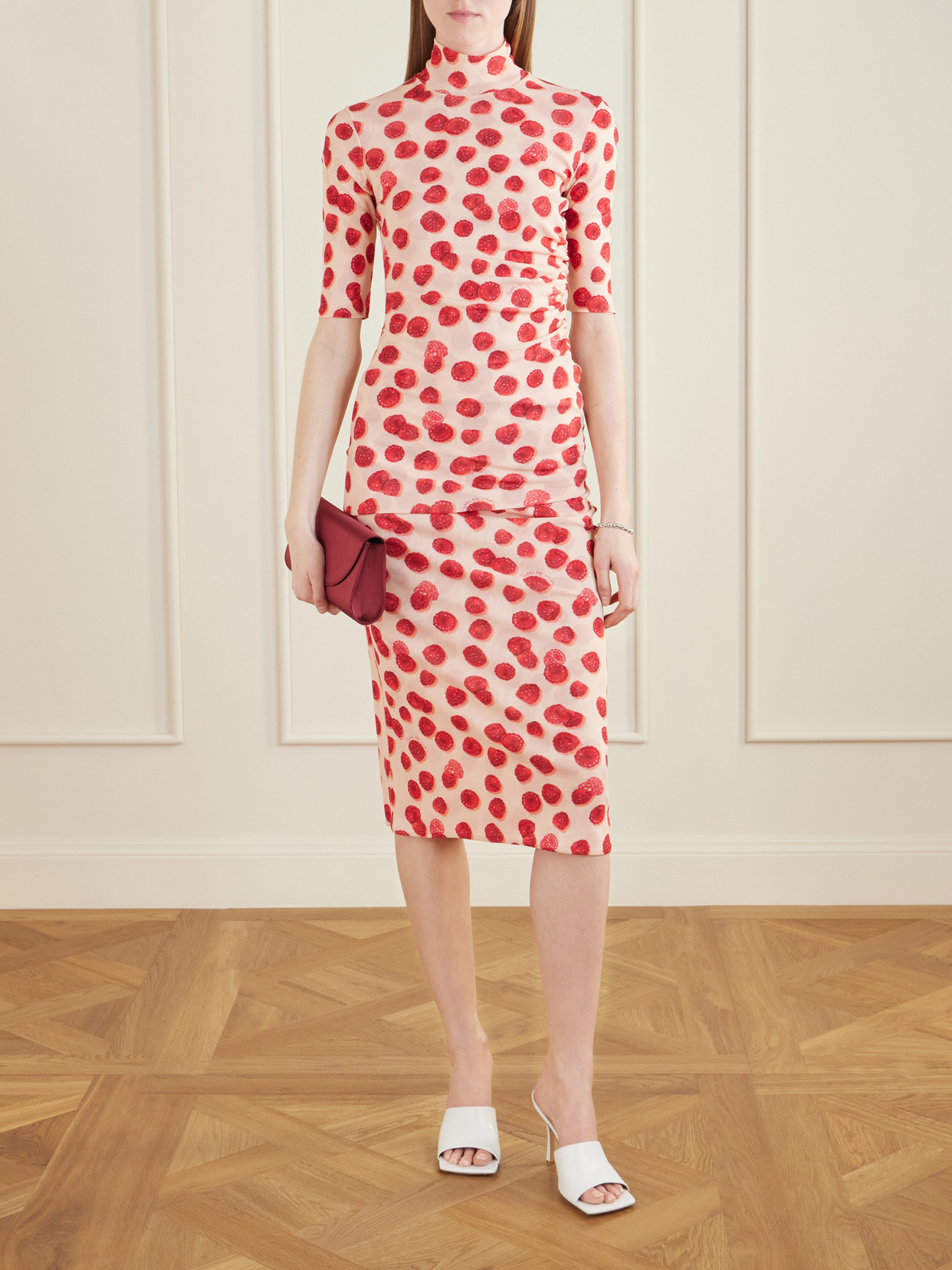 Printed Mesh Midi