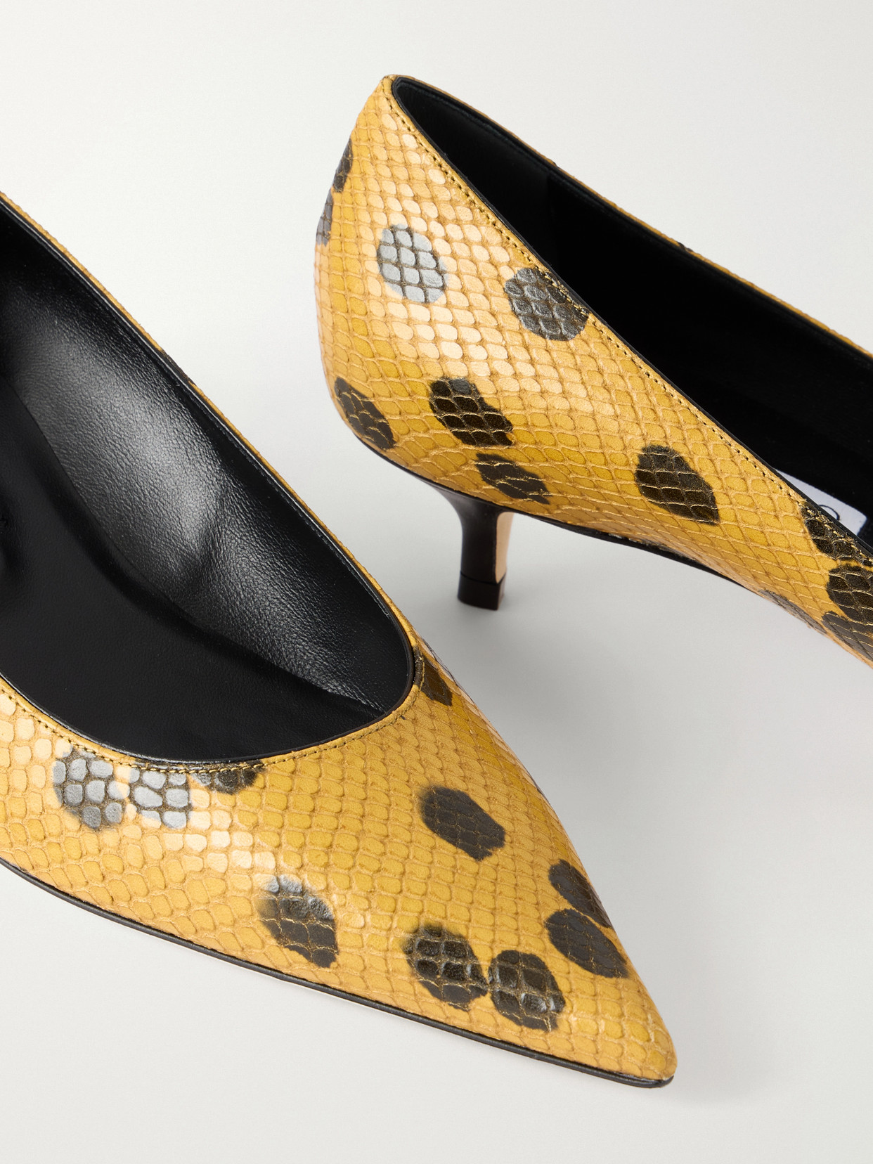 Amelia 30 Leopard-Print Snake-Effect Pumps
