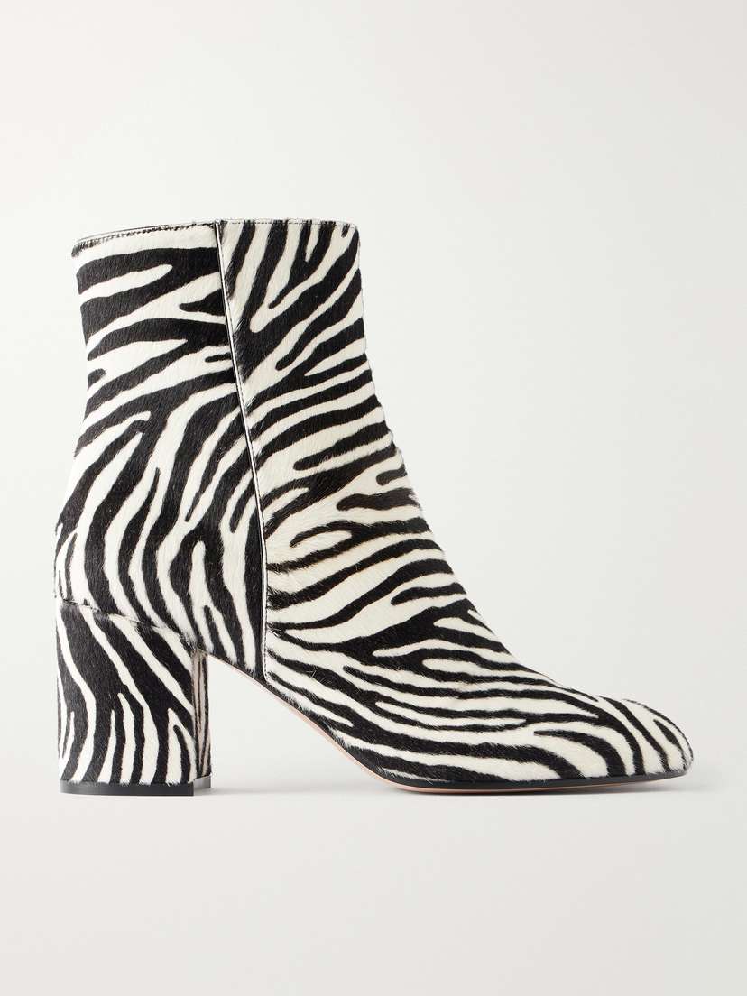 Gianvito Rossi Joelle Pony 70 Zebra-print Calf Hair Boots