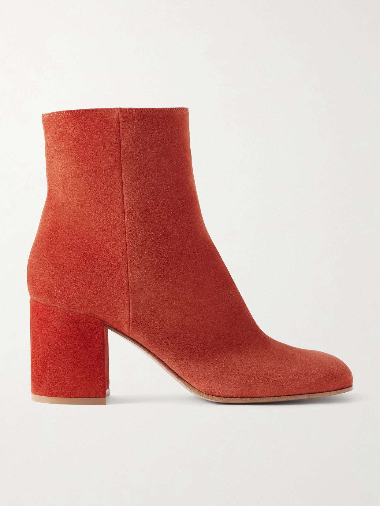 Gianvito Rossi Joelle 70 Suede Ankle Boots In Orange
