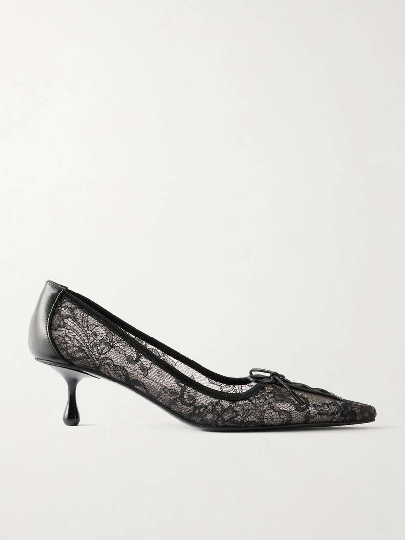 Jimmy Choo Scarlett 50 Leather-trimmed Lace Pumps
