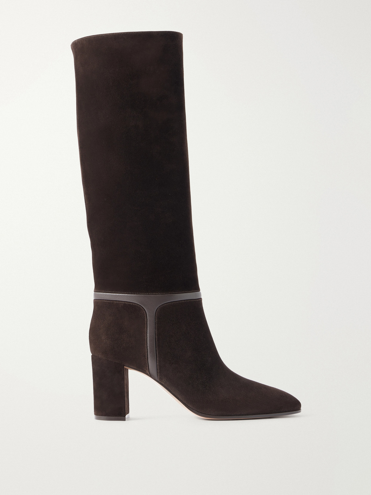 Gianvito Rossi 75 Suede Knee Boots In Brown