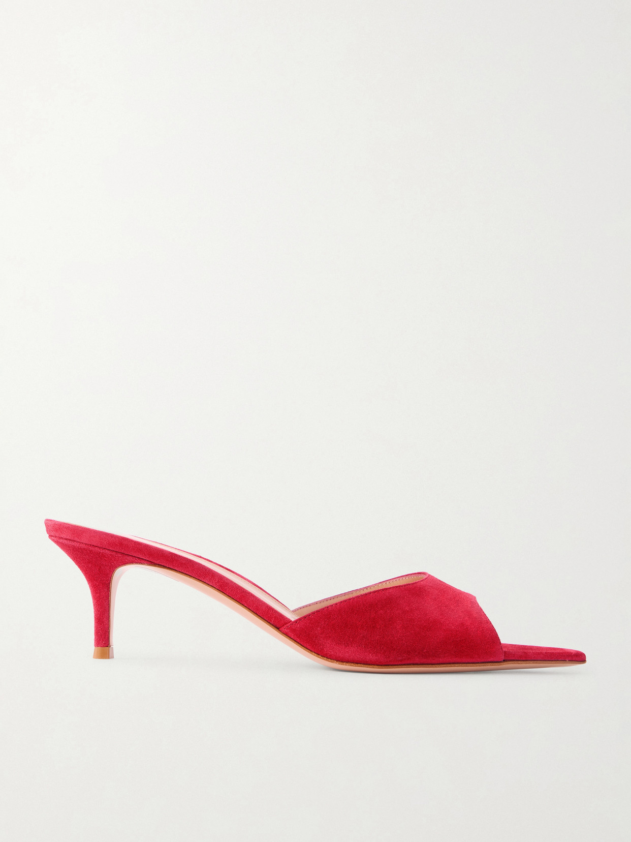 Gianvito Rossi Elle 55 Suede Mules In Red
