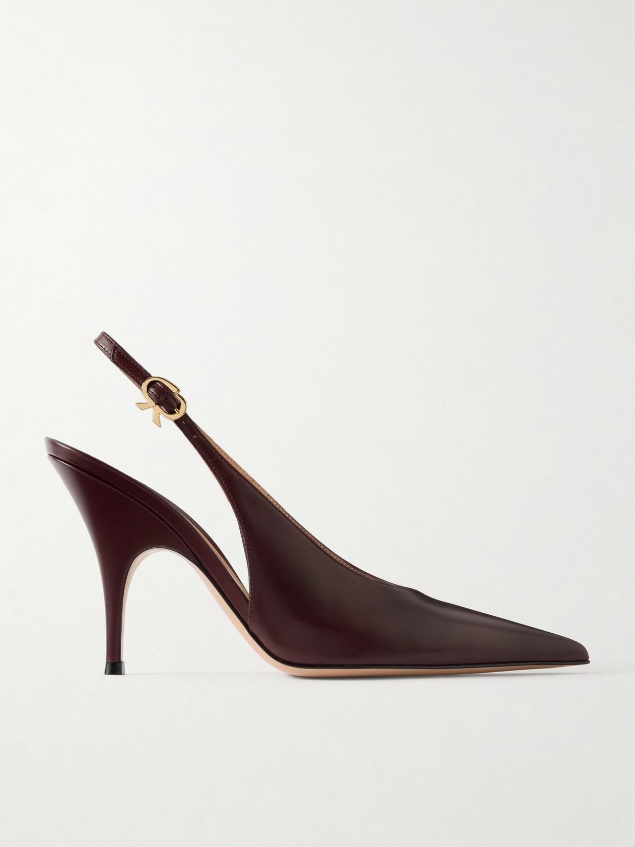 Gianvito Rossi Sofia 95 Leather Slingback Pumps In Burgundy