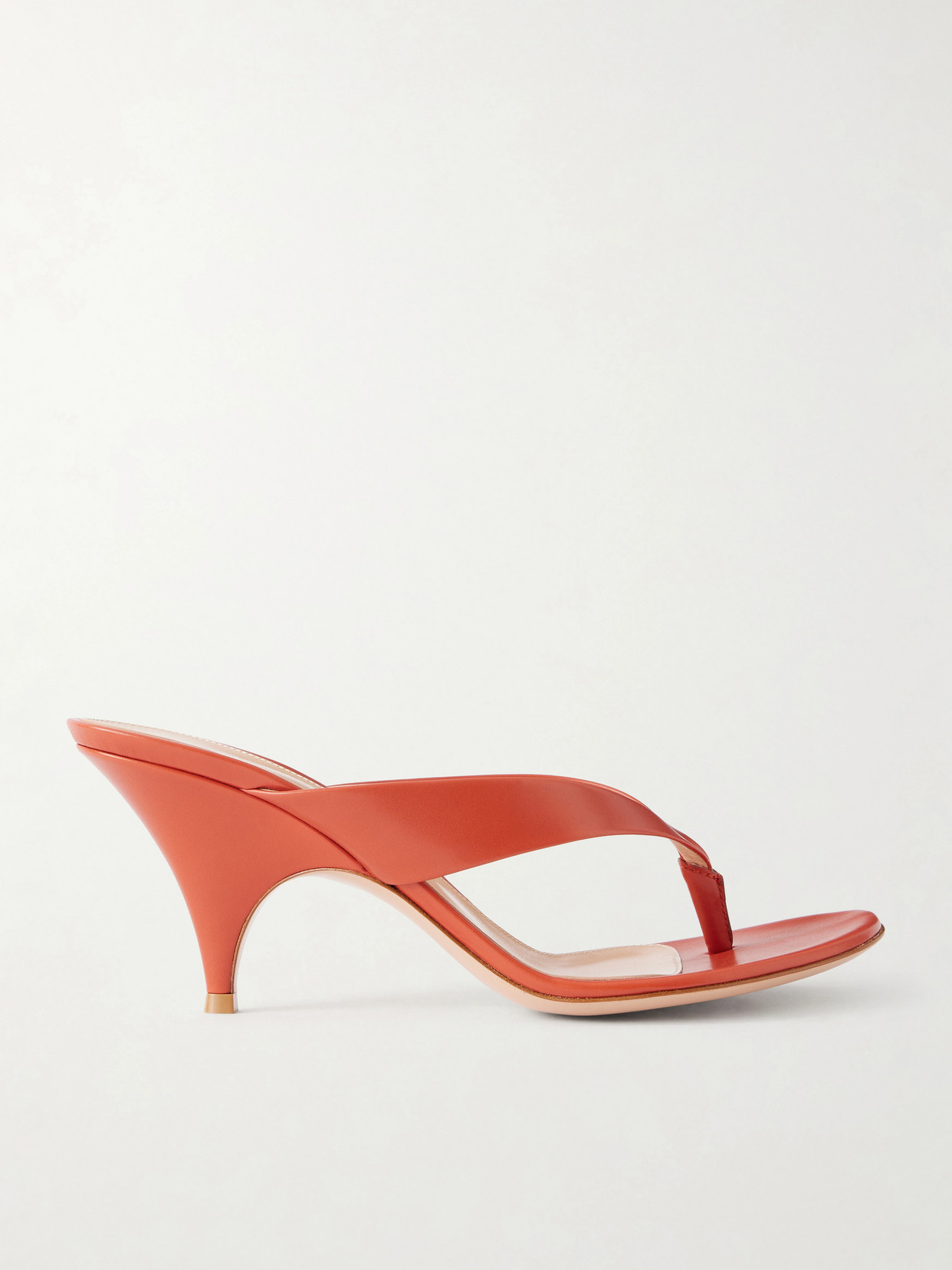 Gianvito Rossi Sofia 70 Leather Thong Sandals In Red
