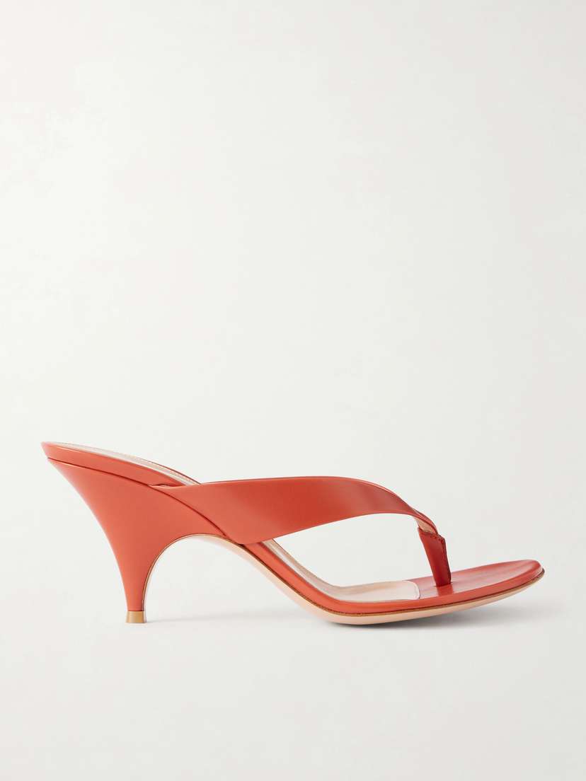 Gianvito Rossi Sofia 70 Leather Thong Sandals