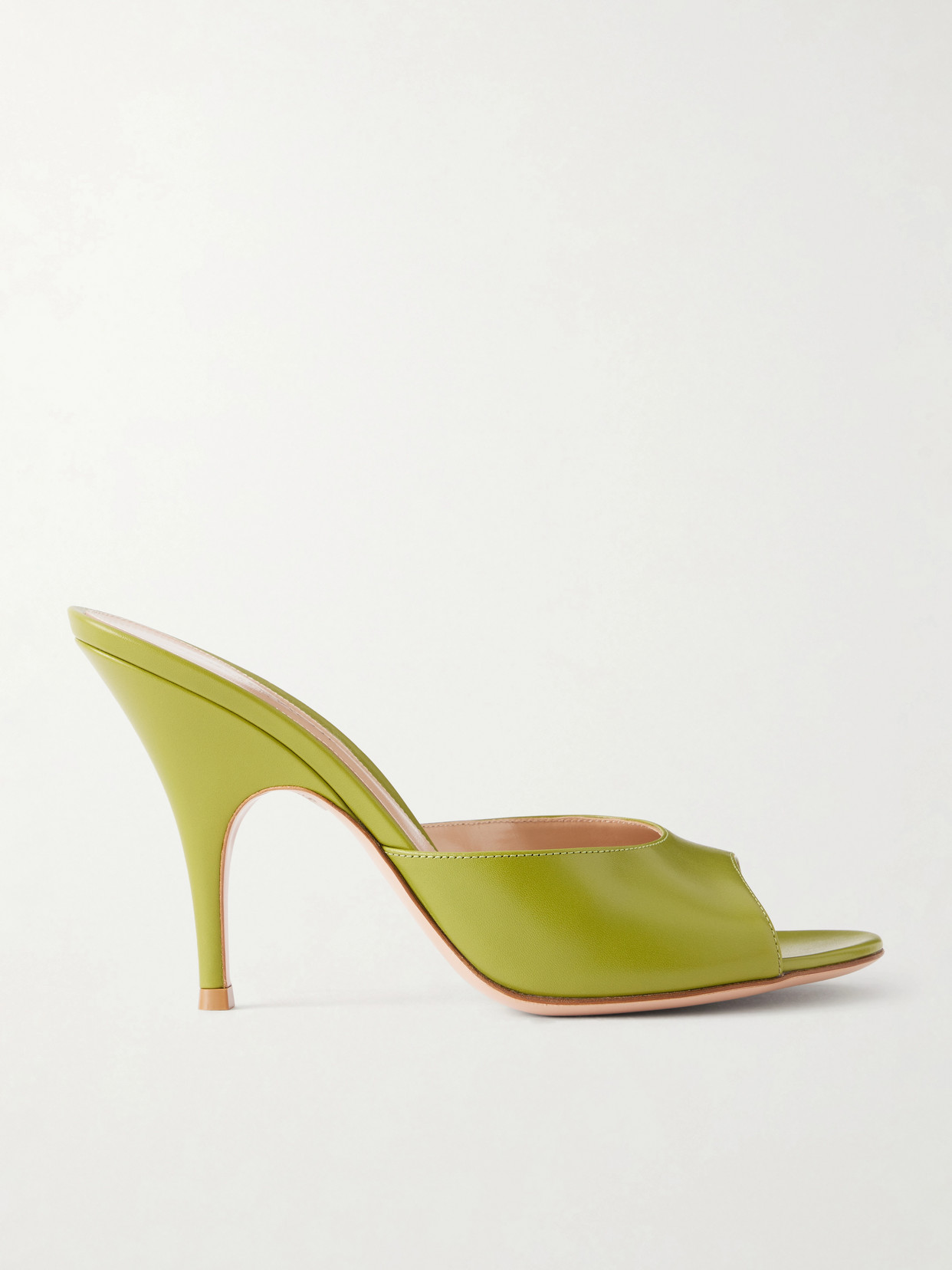 Gianvito Rossi Sofia 95 Leather Mules In Green