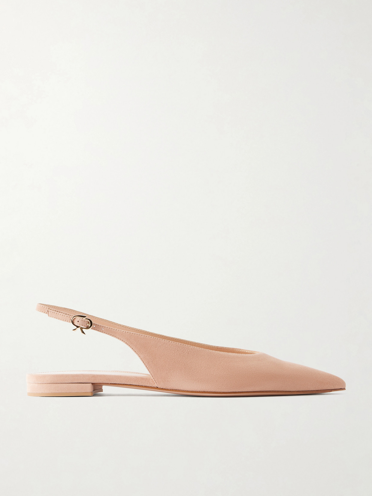 Gianvito Rossi Robbie Suede Slingback Ballet Flats In Neutral