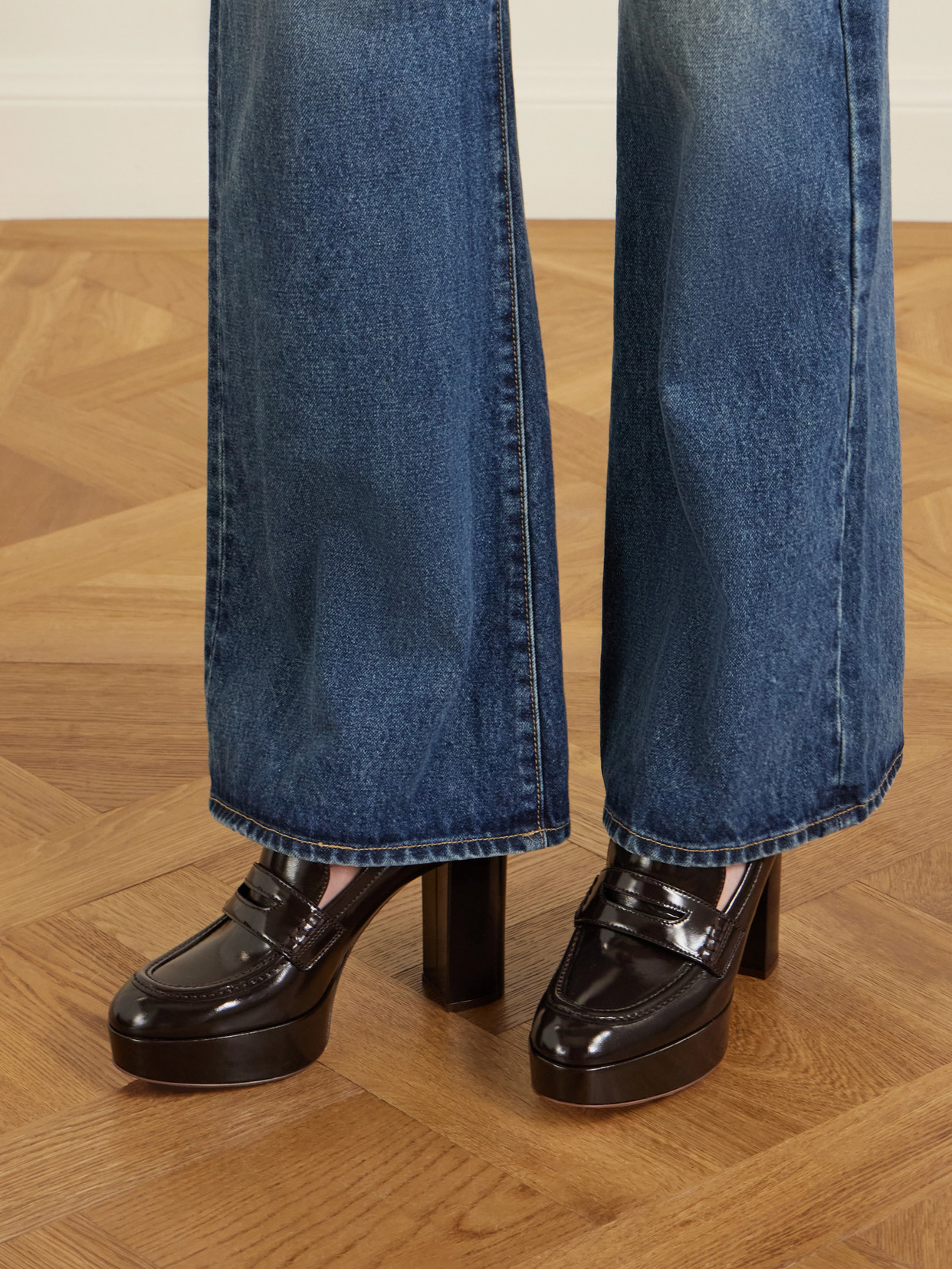 Hadden Nuit 70 Leather Platform Pumps