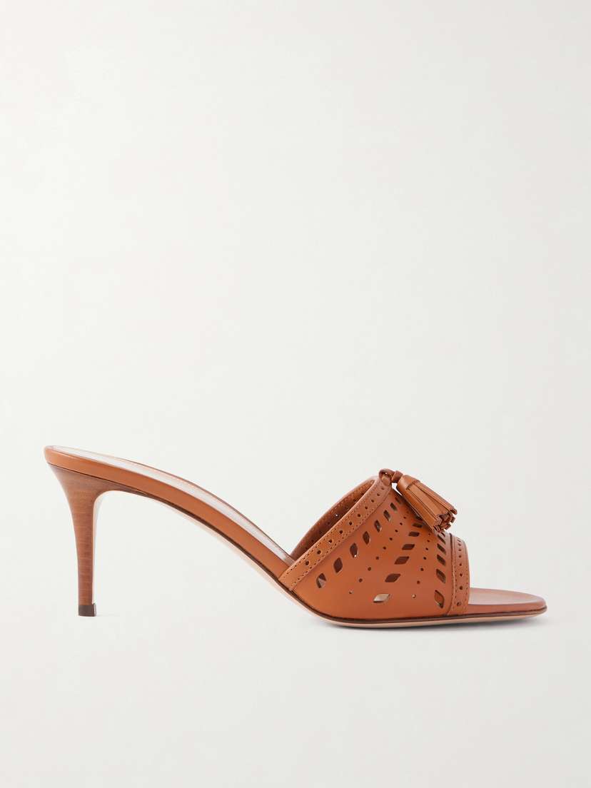 Gianvito Rossi 70 Laser-cut Leather Mules