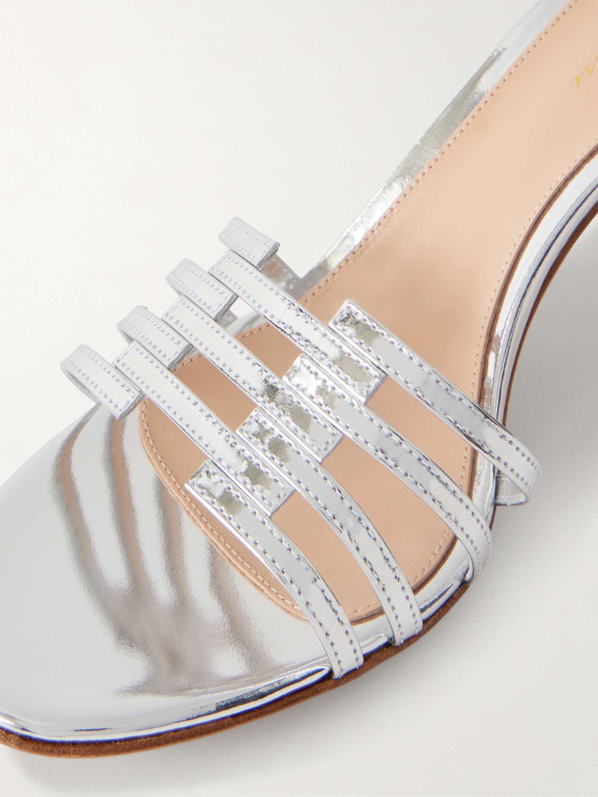 GIANVITO ROSSI 70 metallic leather sandals | NET-A-PORTER