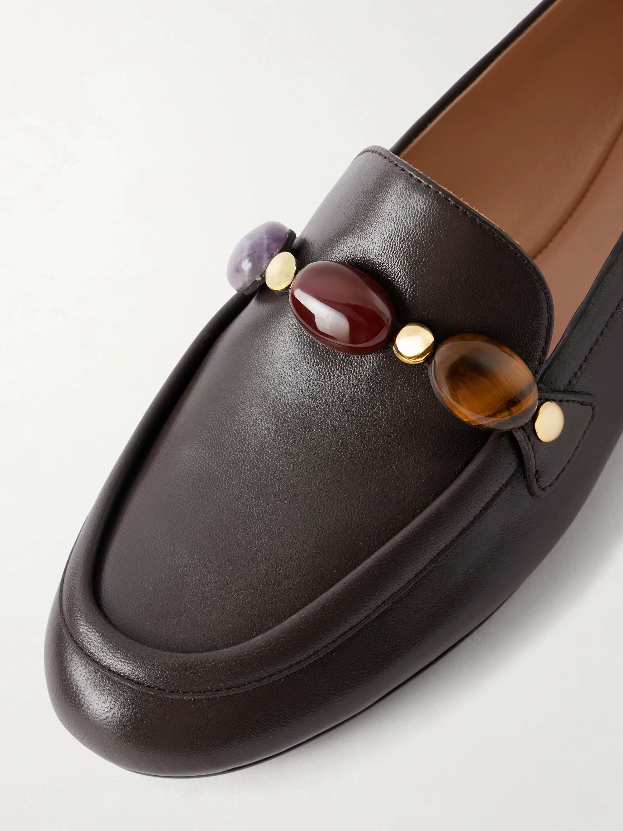 Gianvito Rossi ローファー Martine 24 GIANVITO ROSSI Embellished leather loafers | NET-A-PORTER