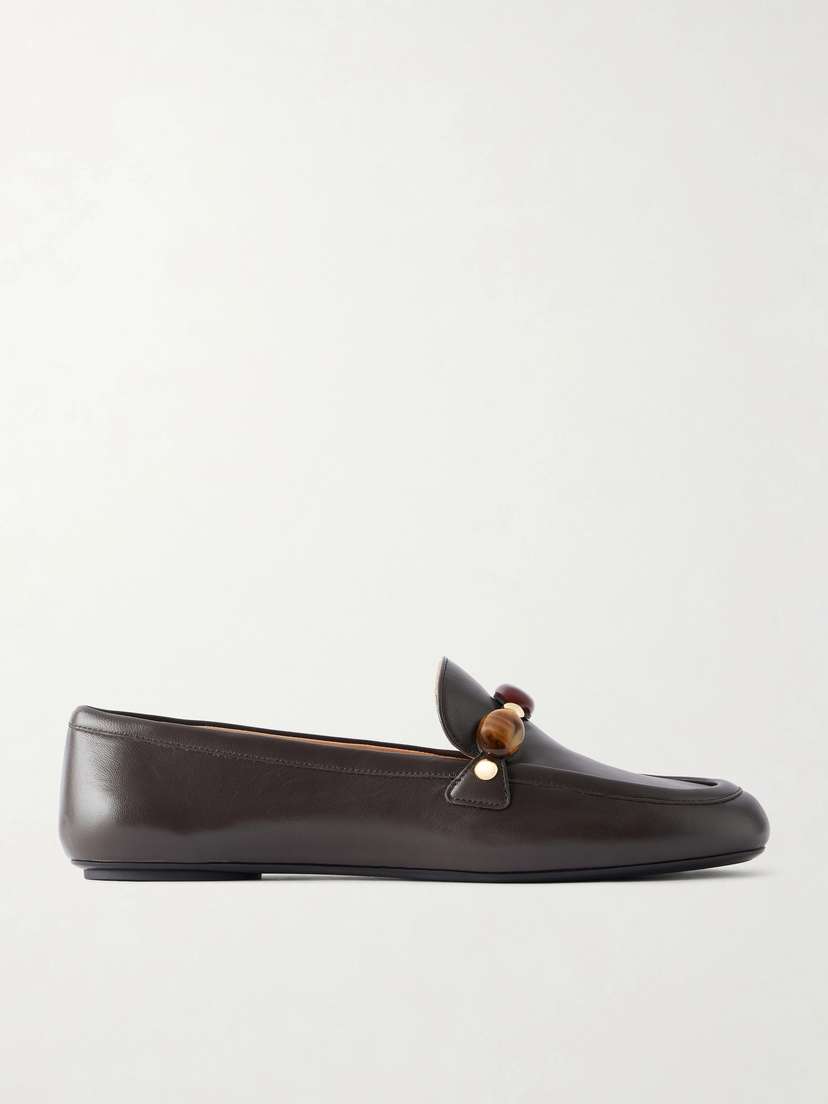 Gianvito Rossi Embellished Leather Loafers