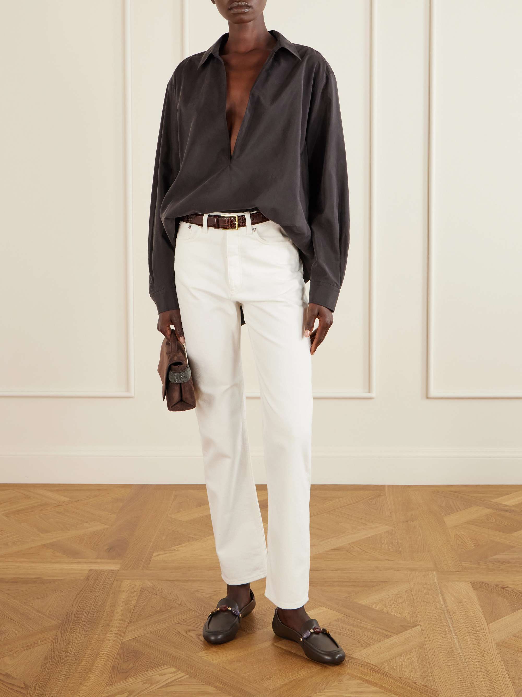 GIANVITO ROSSI Embellished leather loafers | NET-A-PORTER