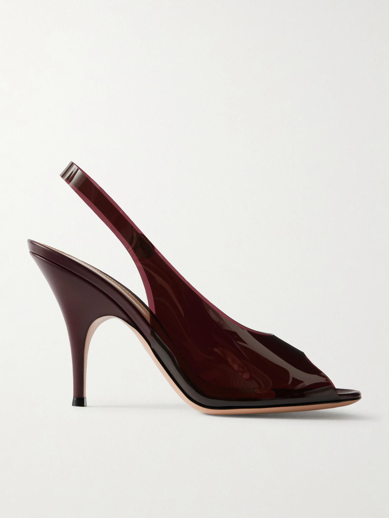 Gianvito Rossi Pvc Slingback Pumps In Burgundy