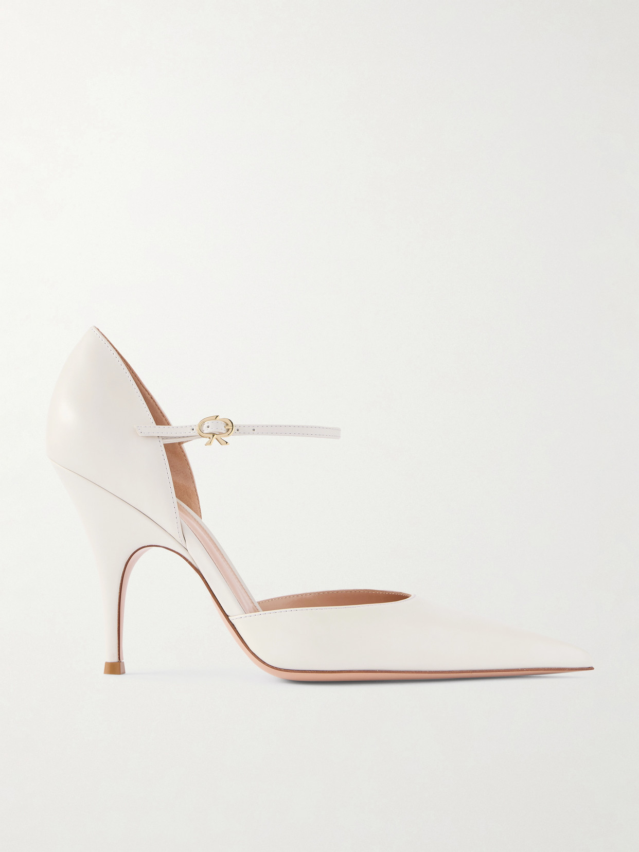 Gianvito Rossi - Sofia D'orsay 95 Leather Pumps - Off-white