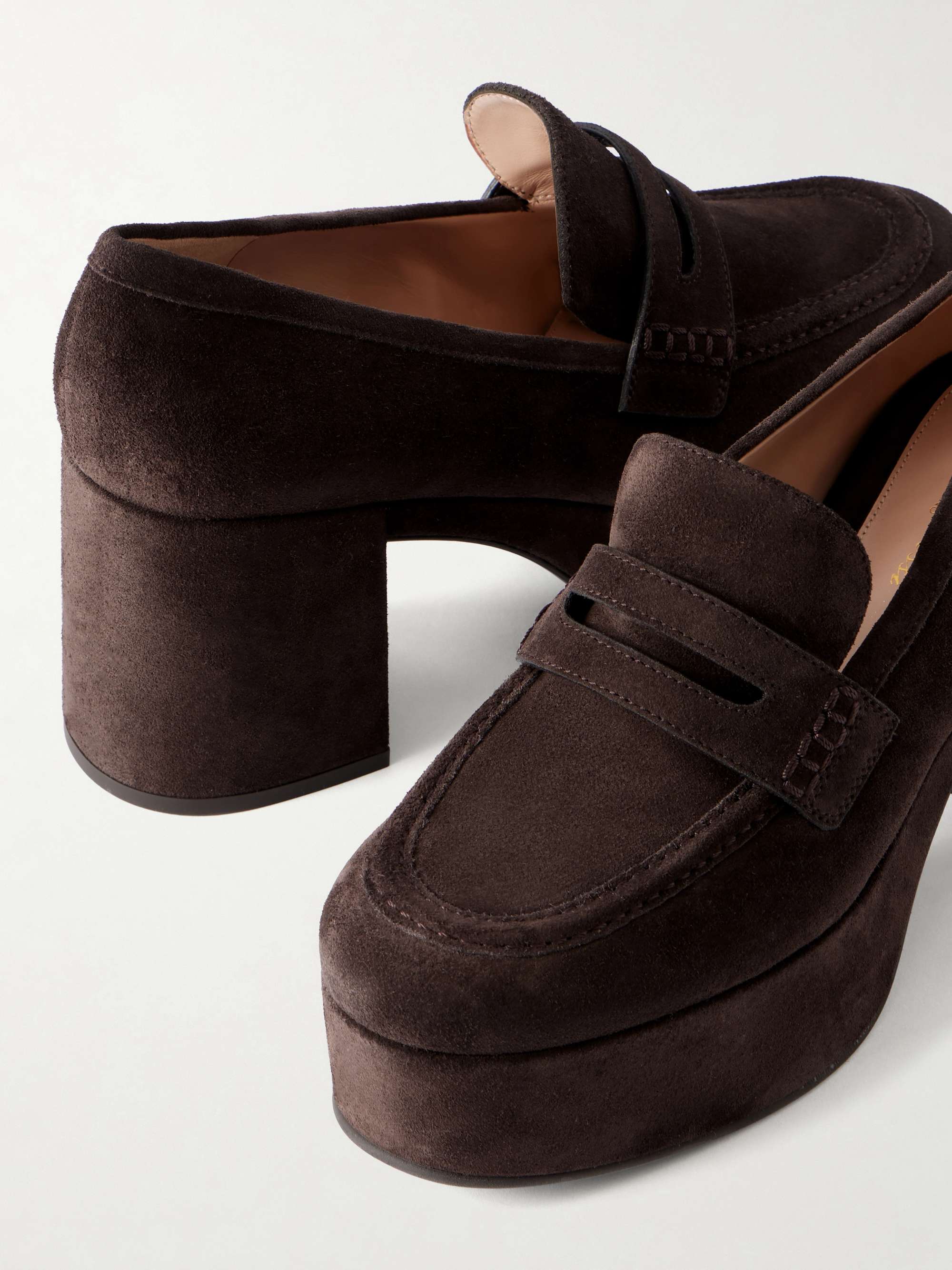 GIANVITO ROSSI Jenna 35 suede platform pumps | NET-A-PORTER