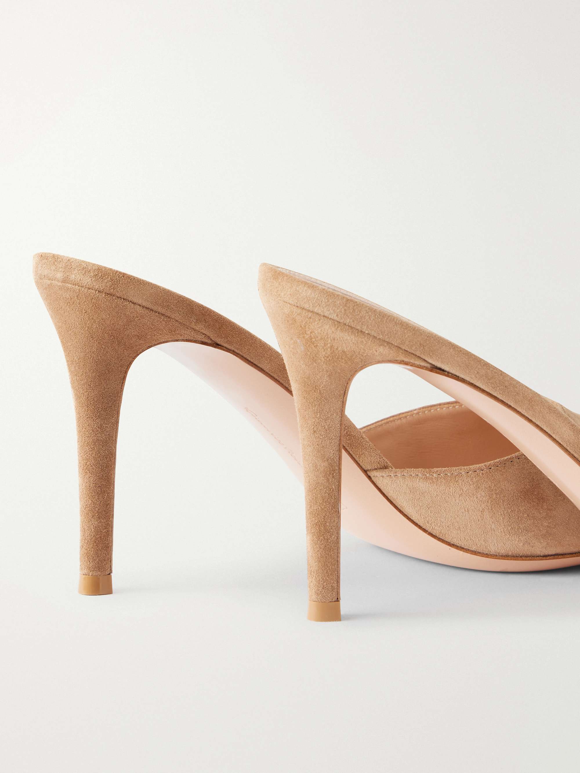 Camel Elle 85 suede pumps | GIANVITO ROSSI | NET-A-PORTER