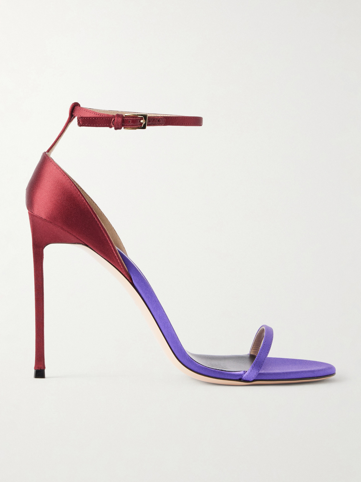 Tom Ford 105 Two-tone Satin Sandals In Multi