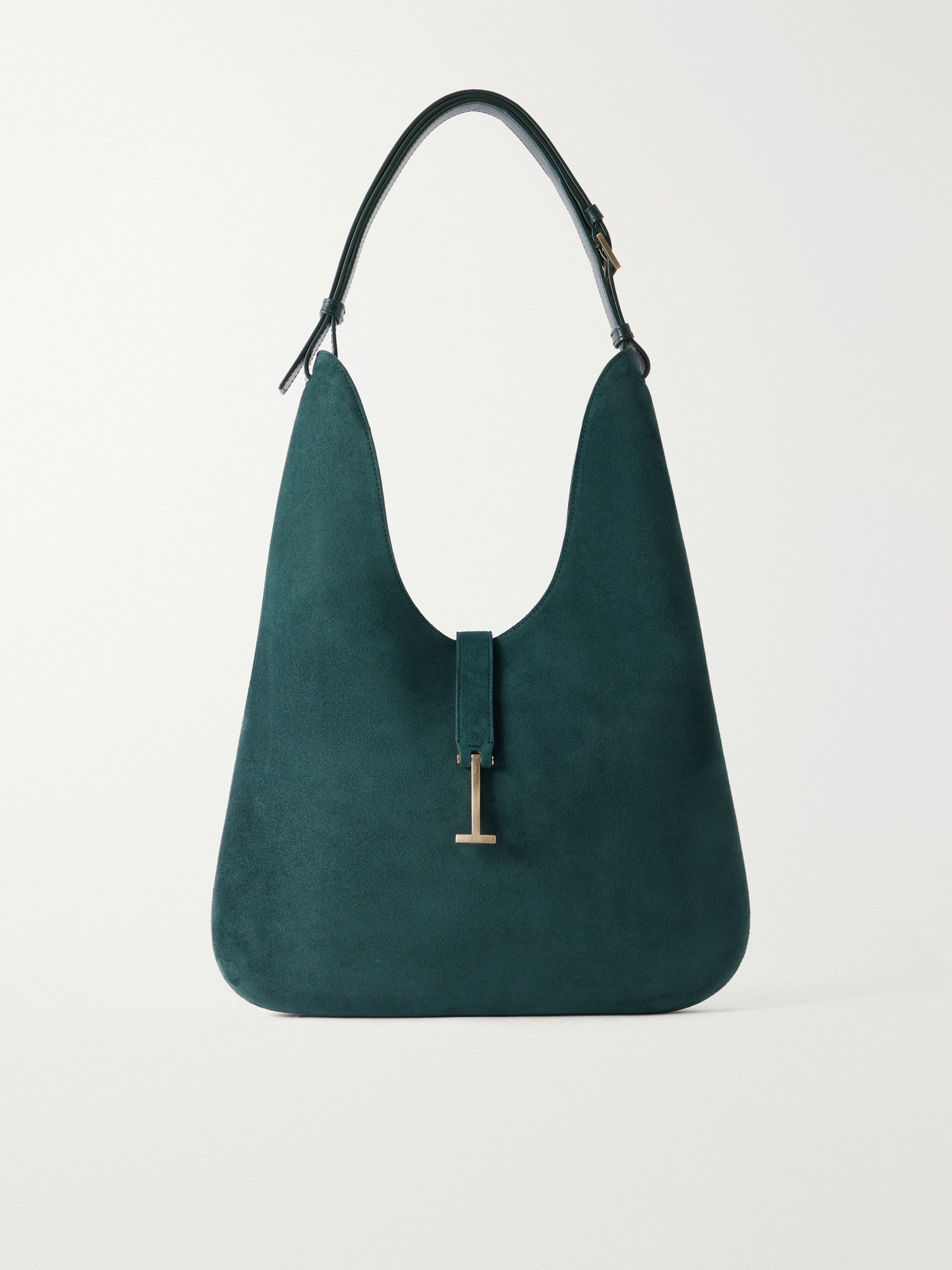 Tom Ford T-embellished Medium Suede Shoulder Bag In Green