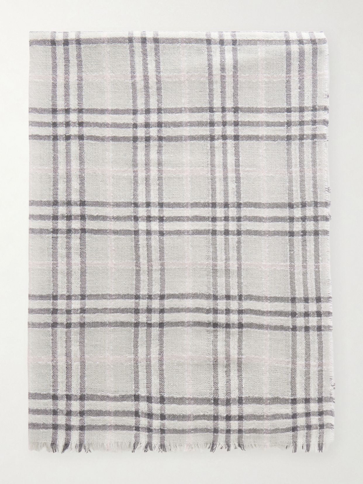 checked wool blend scarf