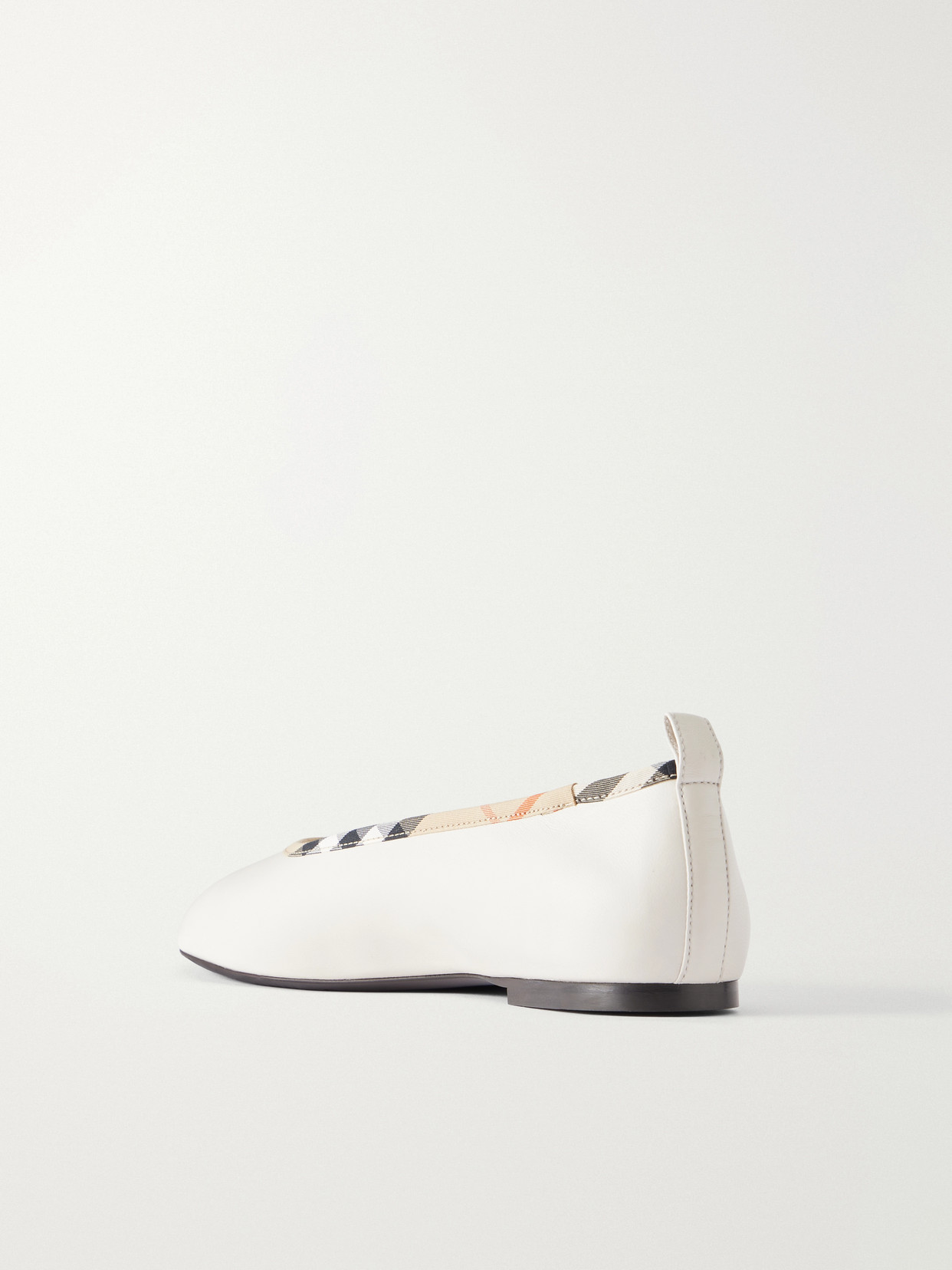 Check-Trimmed Ballet Flats