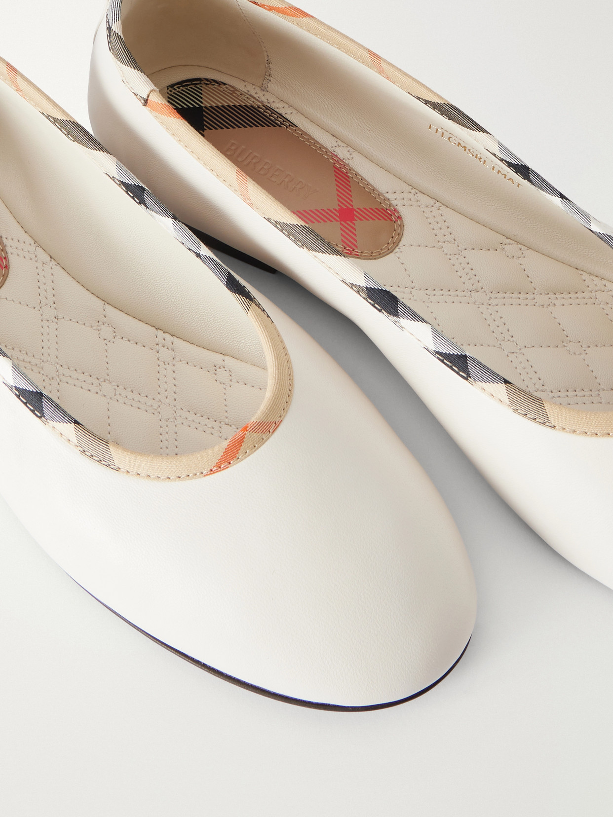 Check-Trimmed Ballet Flats