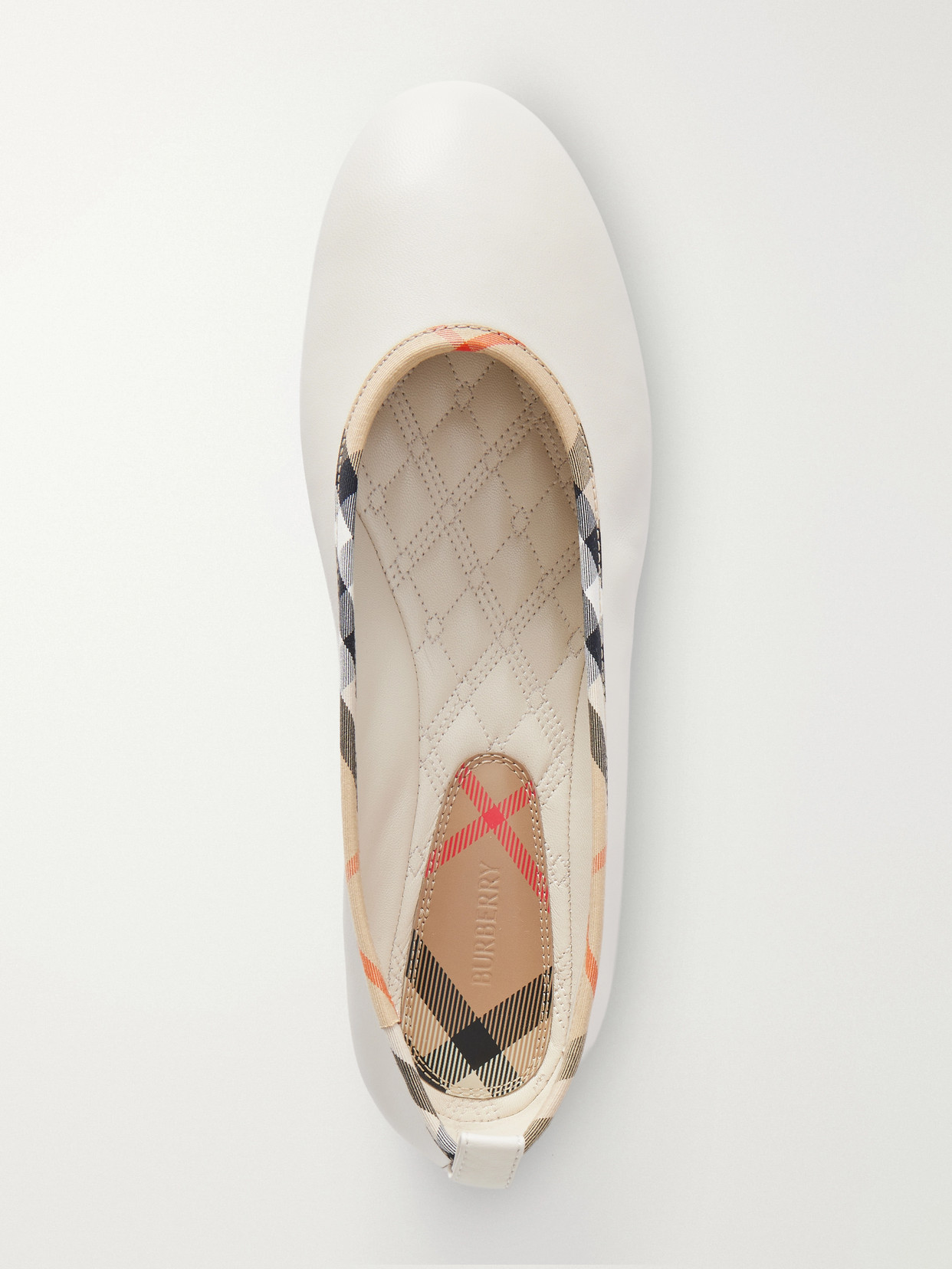 Check-Trimmed Ballet Flats