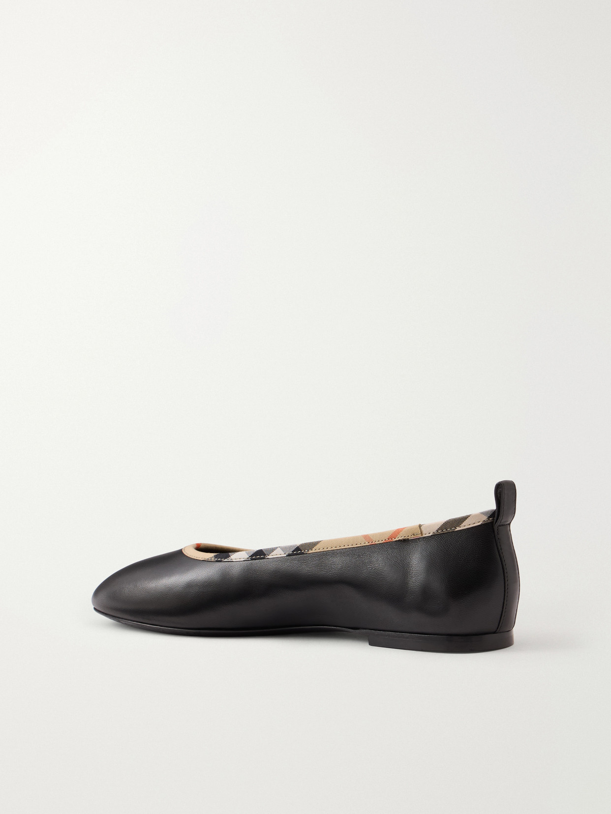Check-Trimmed Ballet Flats