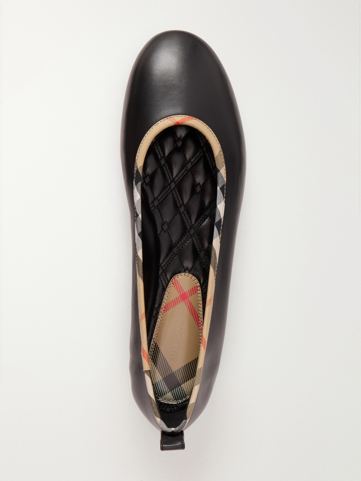 Check-Trimmed Ballet Flats