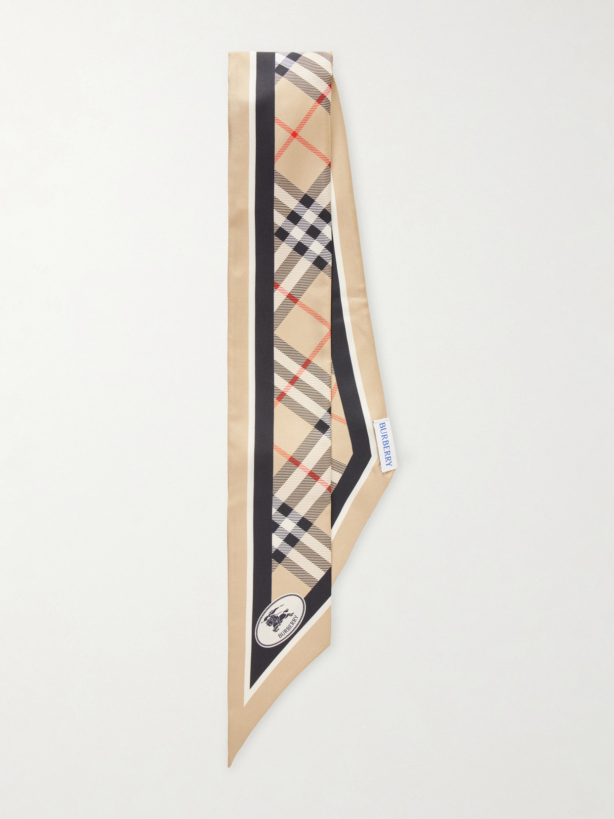 Burberry Checked Silk-twill Scarf In Brown