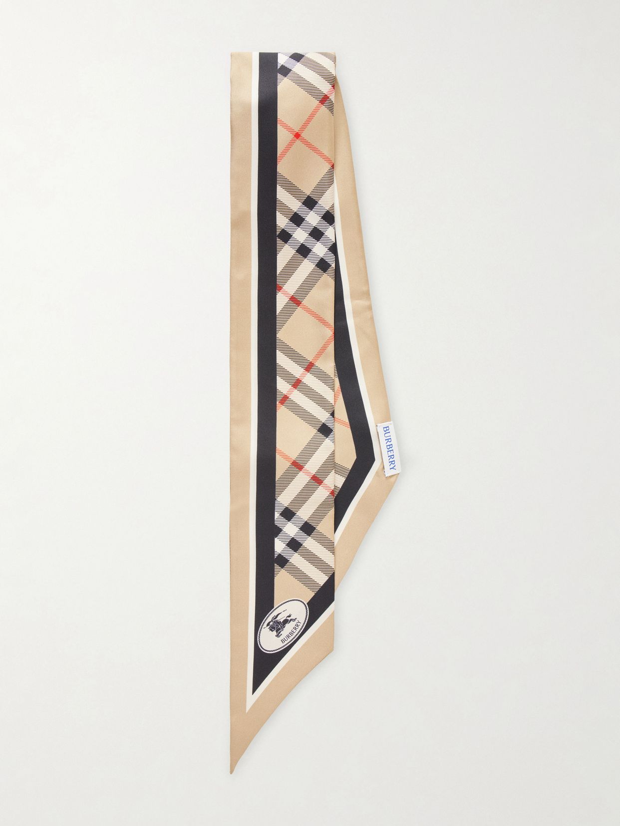 checked silk twill scarf