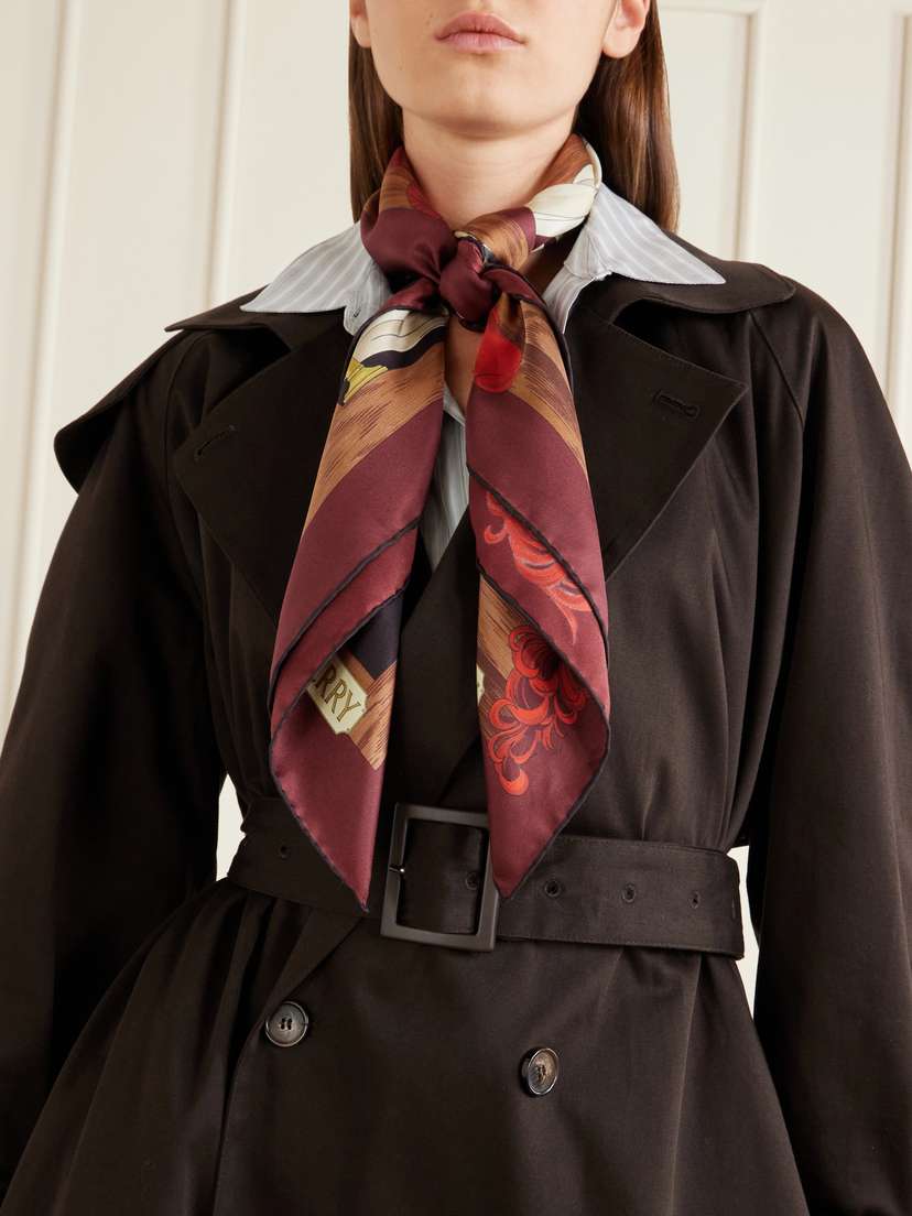 Burberry Printed Silk-twill Scarf | Thumbnail 2 Burberry Printed Silk-twill Scarf | Thumbnail 2