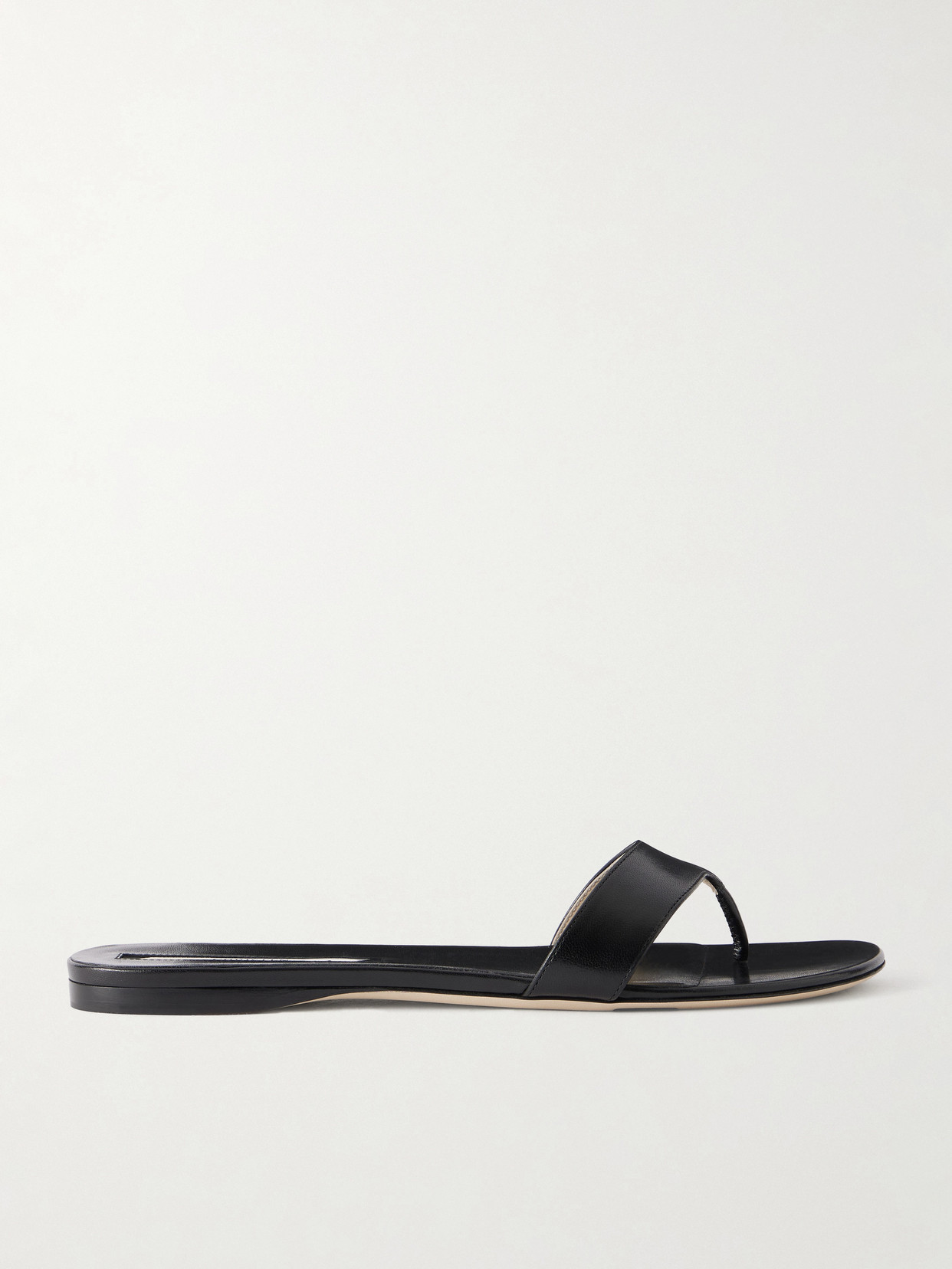 CHRISTEN - Helix Leather Thong Sandals - Black
