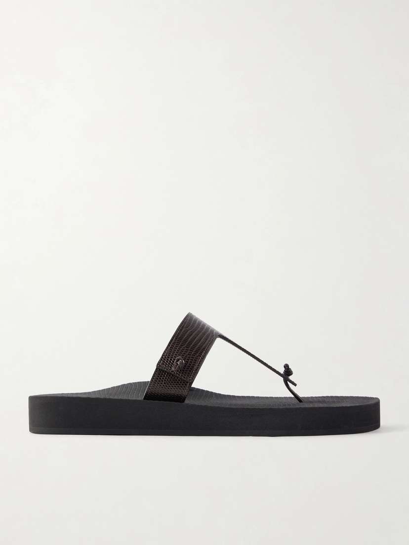 CHRISTEN Edge Lizard-effect Leather Flip Flops | Thumbnail 7