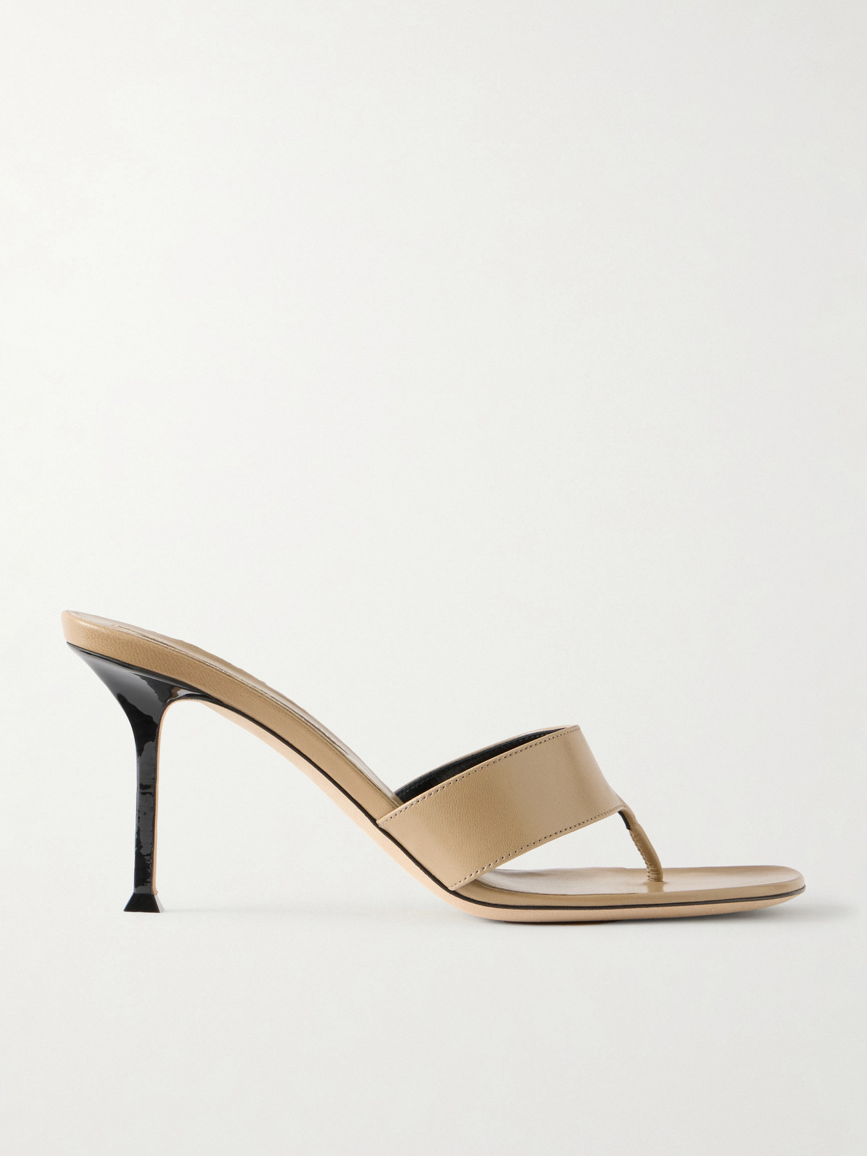 Christen Helix 75 Leather Thong Sandals In Neutral