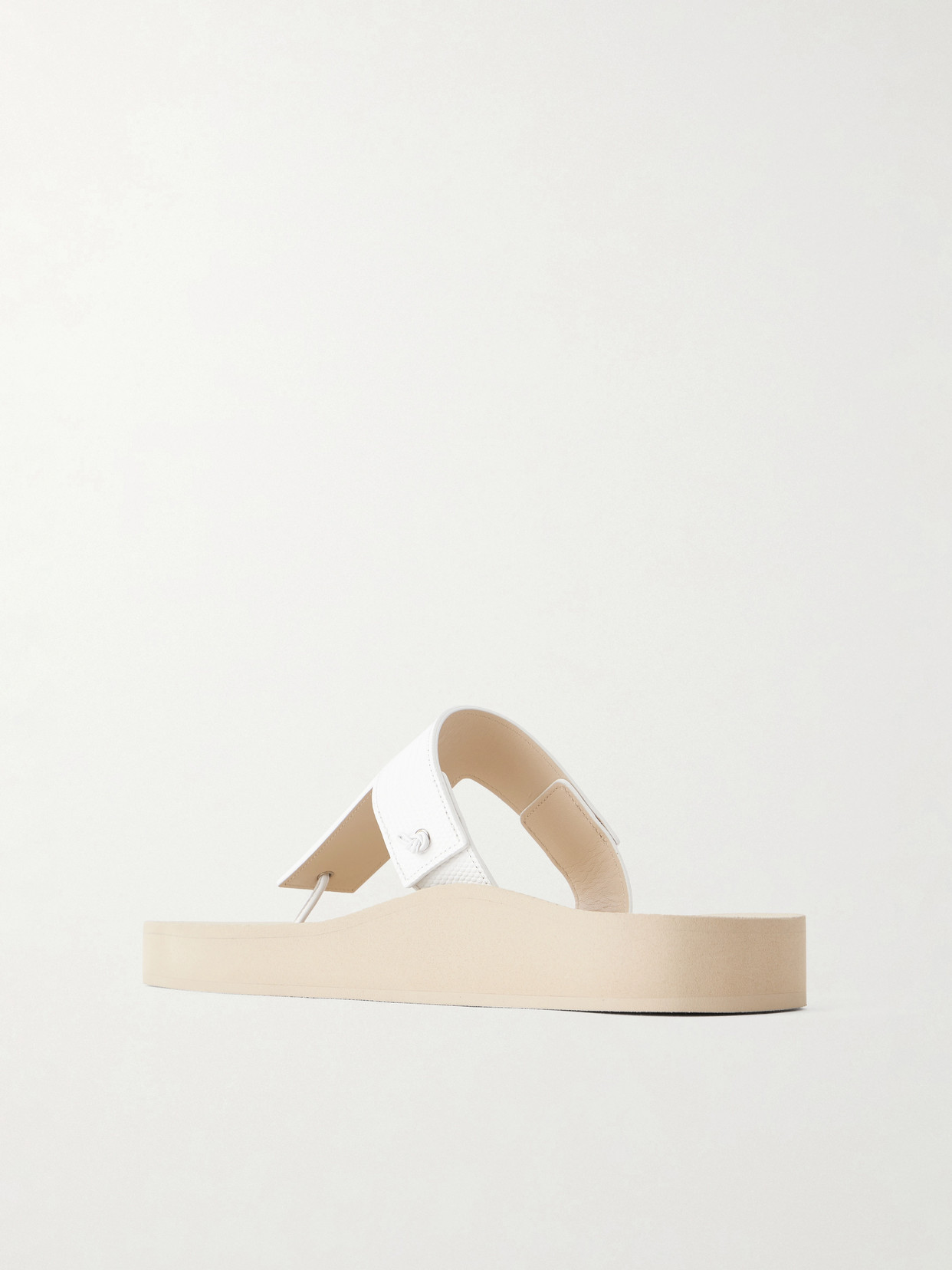 Edge Lizard-Effect Leather Flip Flops