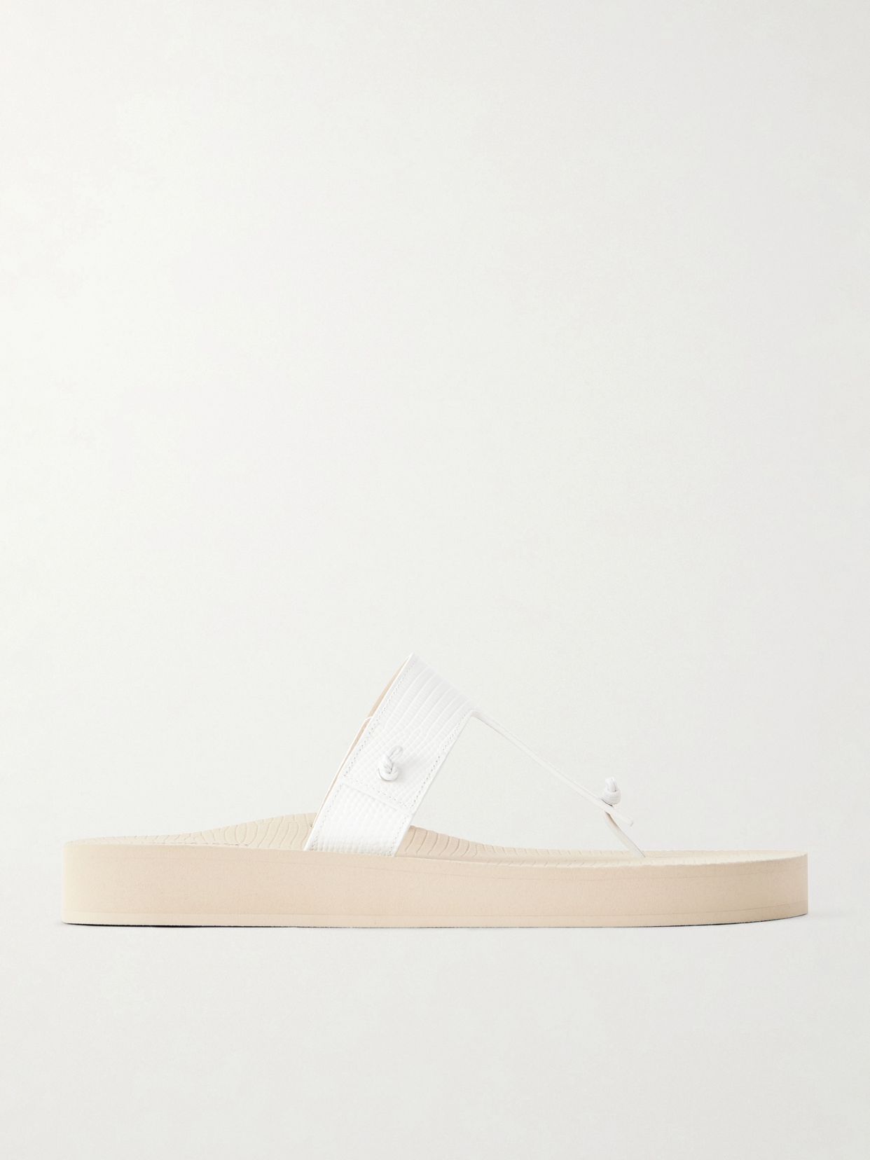 edge lizard effect leather flip flops