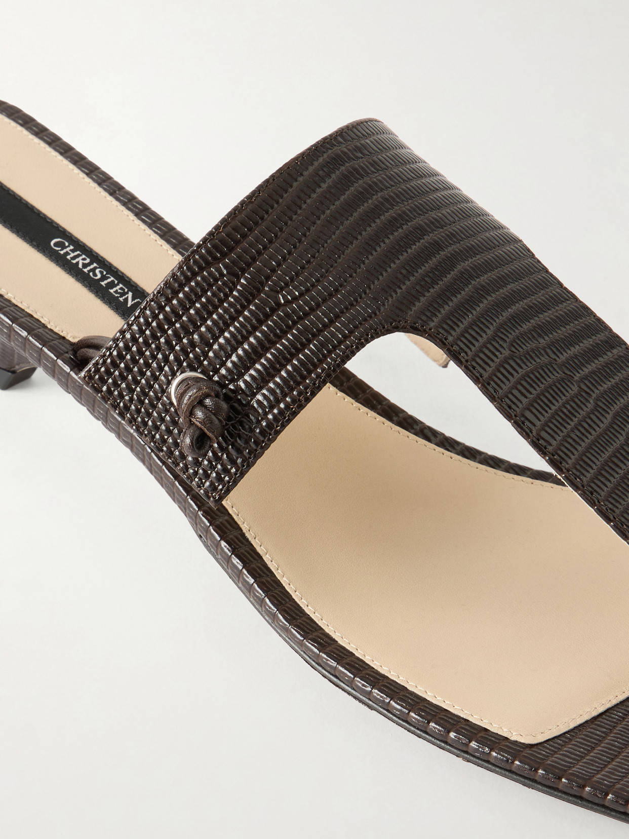 Edge T-Strap 35 Lizard-Effect Sandals