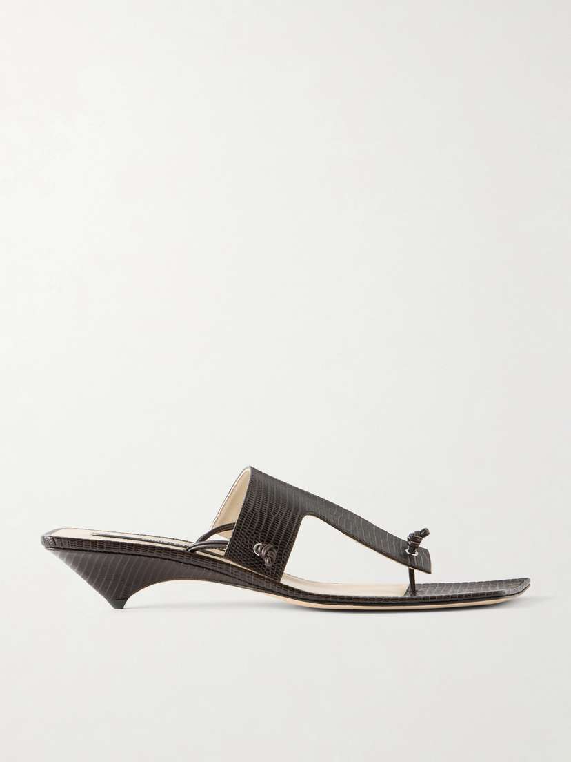 CHRISTEN Edge T-strap 35 Lizard-effect Leather Sandals | Thumbnail 6 CHRISTEN Edge T-strap 35 Lizard-effect Leather Sandals | Thumbnail 6